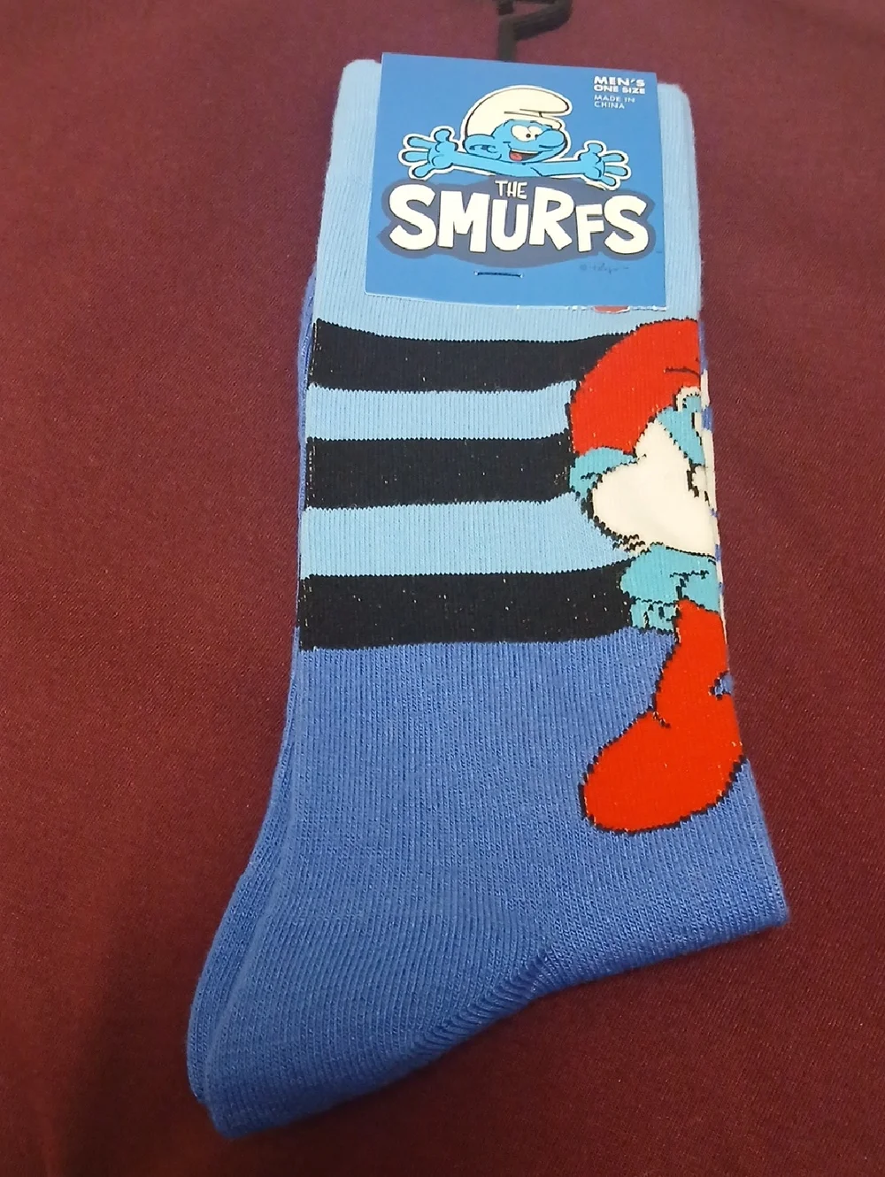 THE SMURFS MENS SOCKS NWT 2 PAIR TOTAL